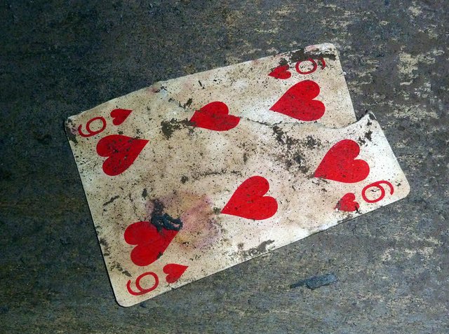 Picture of a playing card in Churchill undeground bunker.