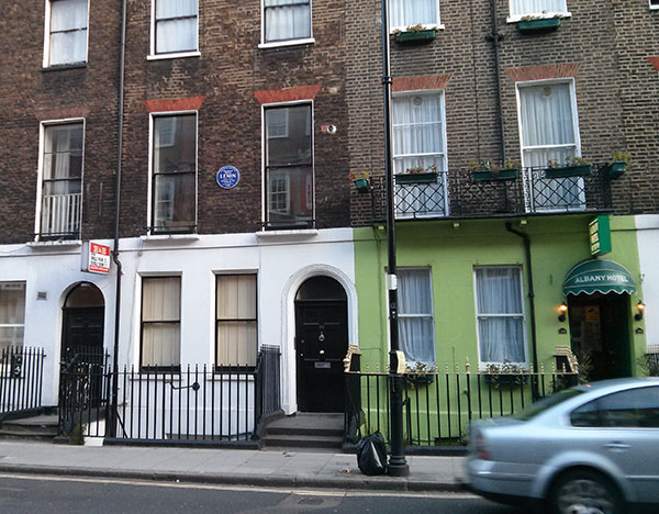 A building on 36 Tavistock Place London where Lenin lived.