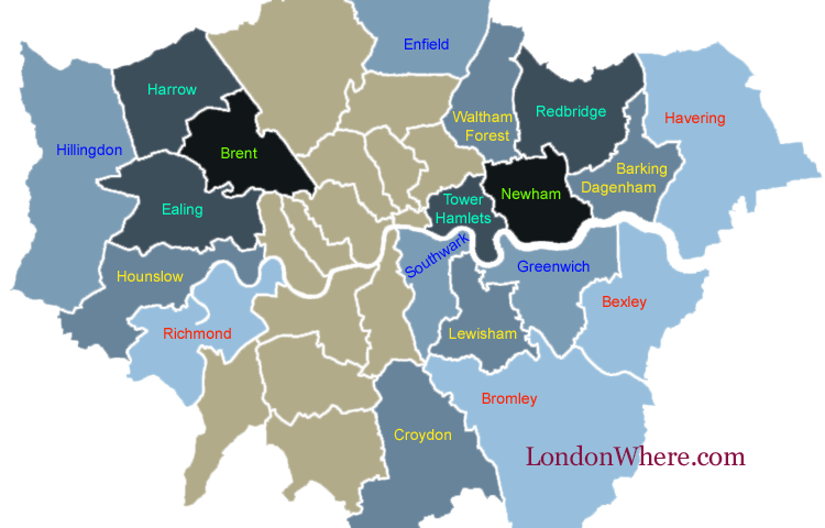 A map of black and ethnic minority population in London boroughs.