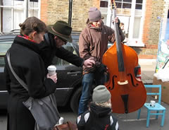 musicians on Columbia Flower Market